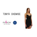 Сорочка приталенная TONYA CHEMISE black XXL/XXXL - Passion Exclusive, трусики