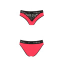Трусики с широкой резинкой и кружевом Passion PS001 PANTIES red/black, size XL