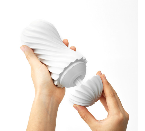 Мастурбатор Tenga Flex Silky White зі змінною інтенсивністю, можна скручувати