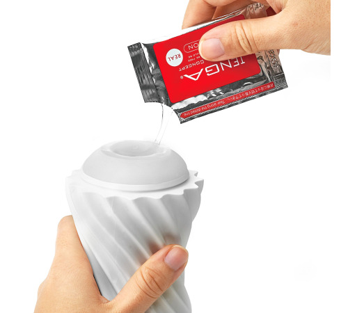 Мастурбатор Tenga Flex Silky White зі змінною інтенсивністю, можна скручувати