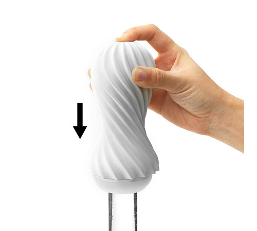 Мастурбатор Tenga Flex Silky White зі змінною інтенсивністю, можна скручувати