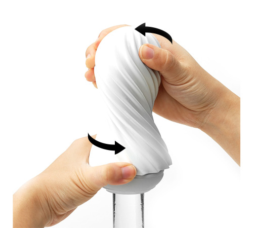 Мастурбатор Tenga Flex Silky White зі змінною інтенсивністю, можна скручувати