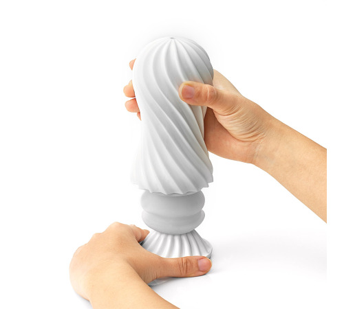 Мастурбатор Tenga Flex Silky White зі змінною інтенсивністю, можна скручувати