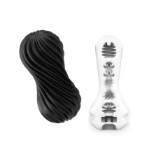 Мастурбатор Tenga Flex Rocky Black с изменяемой интенсивностью, можно скручивать