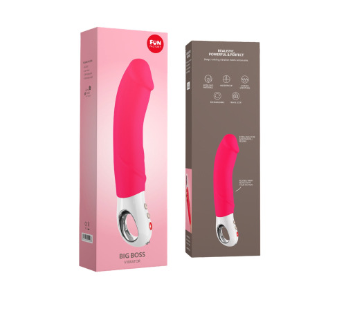 Вібратор для точки G Fun Factory BIG BOSS pink, дуже потужний, 23,5 см