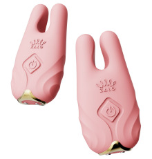 Смарт-вибратор для груди Zalo - Nave Coral Pink, пульт ДУ, работа через приложение