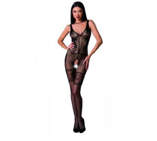 Бодистокинг Passion BS069 black, комбинезон, имитация чулок и боди