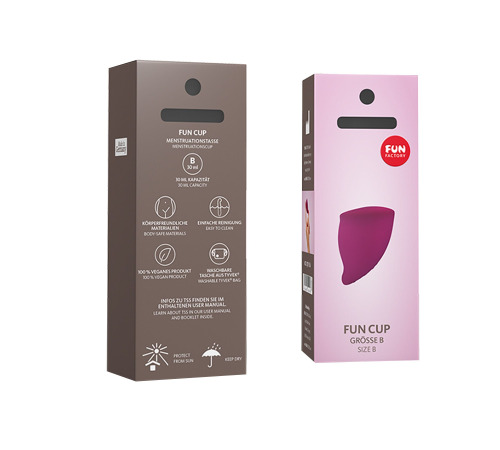 Менструальная чаша Fun Factory FUN CUP SIZE B, бордовая, многоразовая, диаметр 4,3 см, объем 30 мл