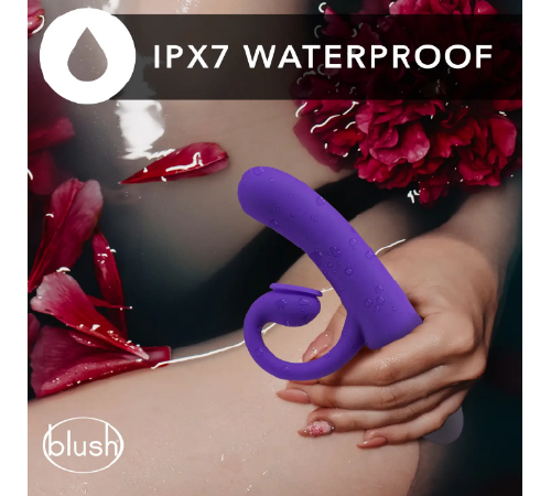 T331543 Подвійний вібратор з технологією пульсації повітря Blush HOP - OH BUNNY - MIDNIGHT