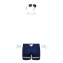 Еротичний костюм пілота Obsessive Pilotman set L/XL, боксери, манжети, комір з краваткою, окуляри