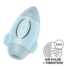 Вакуумный стимулятор с вибрацией Satisfyer Mission Control Blue, 2 независимых мотора