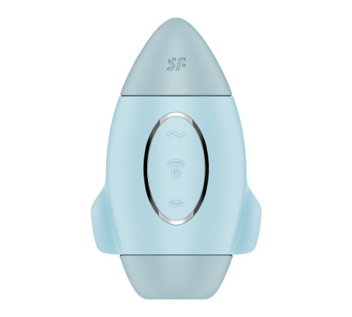 Вакуумний стимулятор з вібрацією Satisfyer Mission Control Blue, 2 незалежні мотори