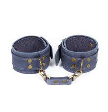 Премиум поножи LOVECRAFT голубые, натуральная кожа, в подарочной упаковке