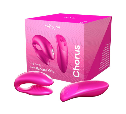 Смарт-вібратор для пар We-Vibe Chorus Cosmic Pink, сенсорне керування вібраціями стисненням пульта