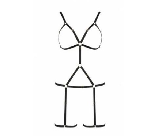 Портупея-стрепы на все тело INDICA black S/M - Passion Exclusive