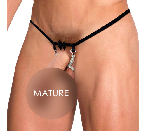 Мужские трусики с жемчугом для стимуляции машонки, размер XS-2XL