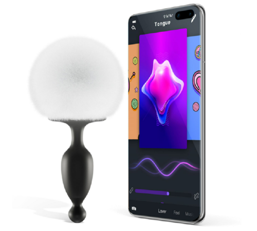 Анальна смартпробка Magic Motion Bunny зі знімним пухнастим хвостиком, керування зі смартфона