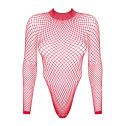 Сетчатый бодистокинг с длинным рукавом Obsessive B126 teddy red S/M/L, красный