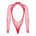 Сетчатый бодистокинг с длинным рукавом Obsessive B126 teddy red S/M/L, красный