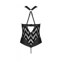 Сетчатый боди с халтером и ритмичным рисунком Hima Body black S/M - Passion