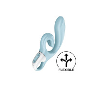 Вибратор-кролик Satisfyer Love Me Blue, гибкий, отросток с тройным кончиком