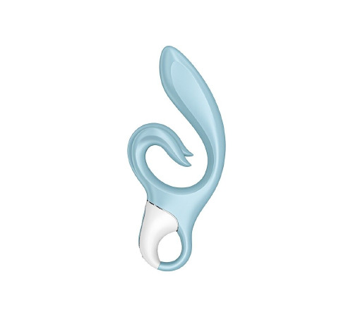 Вибратор-кролик Satisfyer Love Me Blue, гибкий, отросток с тройным кончиком