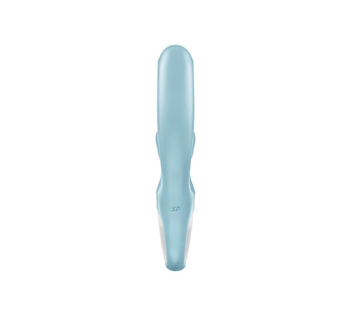 Вибратор-кролик Satisfyer Love Me Blue, гибкий, отросток с тройным кончиком