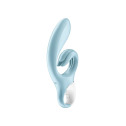 Вибратор-кролик Satisfyer Love Me Blue, гибкий, отросток с тройным кончиком