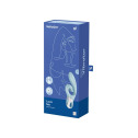 Вибратор-кролик Satisfyer Love Me Blue, гибкий, отросток с тройным кончиком