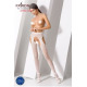 Эротические колготки-бодистокинг Passion S017 white, имитация ажурных чулок и пояса