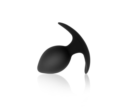 Силіконова анальна пробка оксамитова Одна кулька 35 мм, Чорний