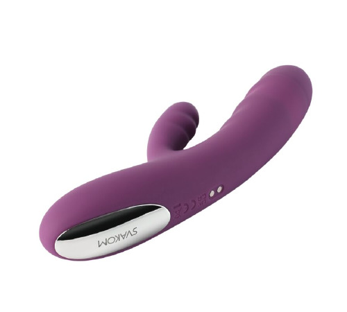 Вибратор-кролик Svakom Avery Lilac с двигающимся стволом, движение вперед-назад