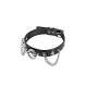 Ошейник цепочками, шипами и кольцом Fetish Tentation Choker Rings and Chains, экокожа