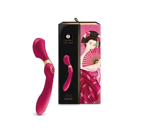 Вибромассажер Shunga Zoa Raspberry, двусторонний