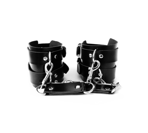 Кожанные наручники Dragons man, Черные