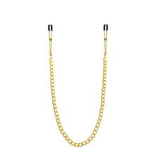 Тонкие зажимы для сосков с цепочкой Feral Feelings - Chain Thin nipple clamps, золото/черный