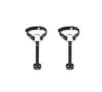 Пара браслетов на запястье и палец Bijoux Indiscrets MAZE Hand Bracelet Harness Black, экокожа