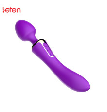 Вибромассажер 2-в-1 Leten AV Heat Purple с подогревом, классический вибромассажер и вибратор