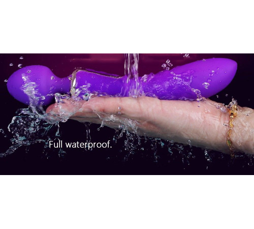 Вібромасажер двухсторнній Leten AV Heat Purple з підігрівом