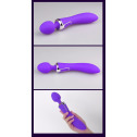 Вібромасажер двухсторнній Leten AV Heat Purple з підігрівом