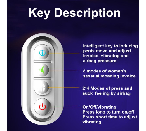 Інтелектуальний мастурбатор Leten EVA з вібрацією, автоматичним стисканням і голосом