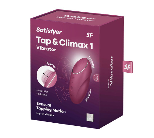 Вибростимулятор-пульсатор Satisfyer Tap & Climax 1 Red, эффект постукивания пальцем, 2 мотора