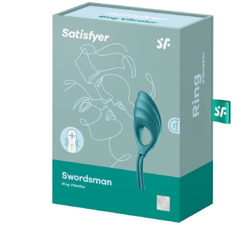 Эрекционное виброкольцо лассо Satisfyer Swordsman Green, крепкая фиксация, 10 режимов, мощный мотор