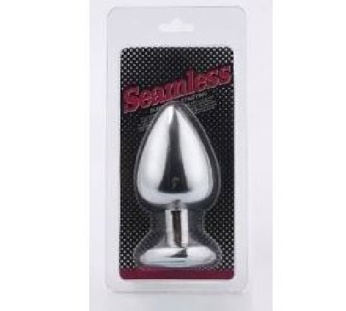 Анальна пробка Silver Metal Heart Light Pink, S