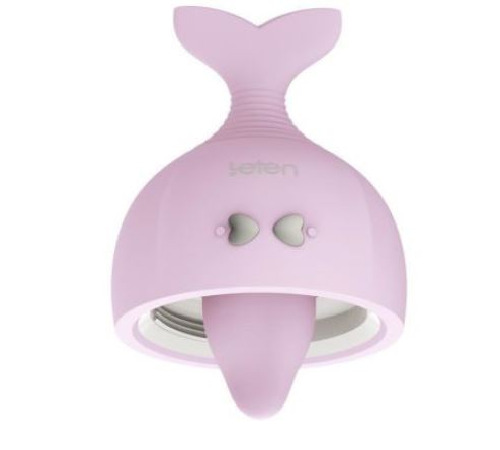 Вибростимулятор для клитора и сосков Leten Kissing Fish с вакуумом и виброязычком, 10 режимов работы