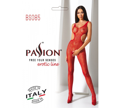 Эротический бодистокинг с рисунком Passion BS085 red