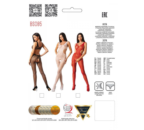 Эротический бодистокинг с рисунком Passion BS085 red