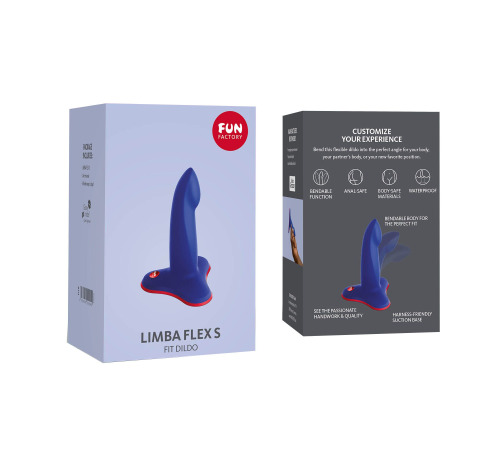 Фаллоимитатор Fun Factory LIMBA FLEX S, синий, гибкий, с эффектом памяти, подходит для точки G