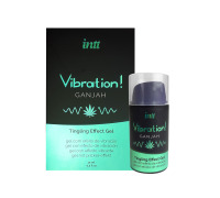 Жидкий вибратор Intt Vibration Ganjah (15 мл), густой гель, необычный вкус, действует до 30 минут