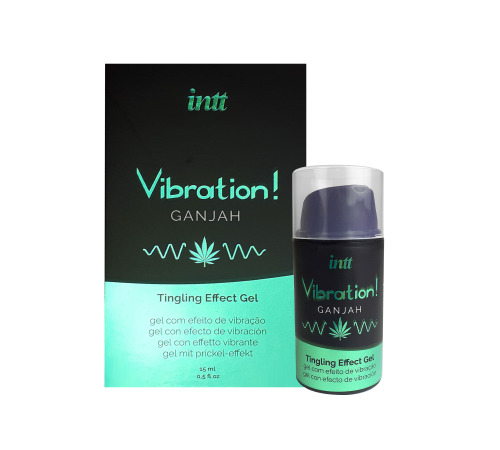 Рідкий вібратор Intt Vibration Ganjah (15 мл), густий гель, незвичайний смак, діє до 30 хвилин